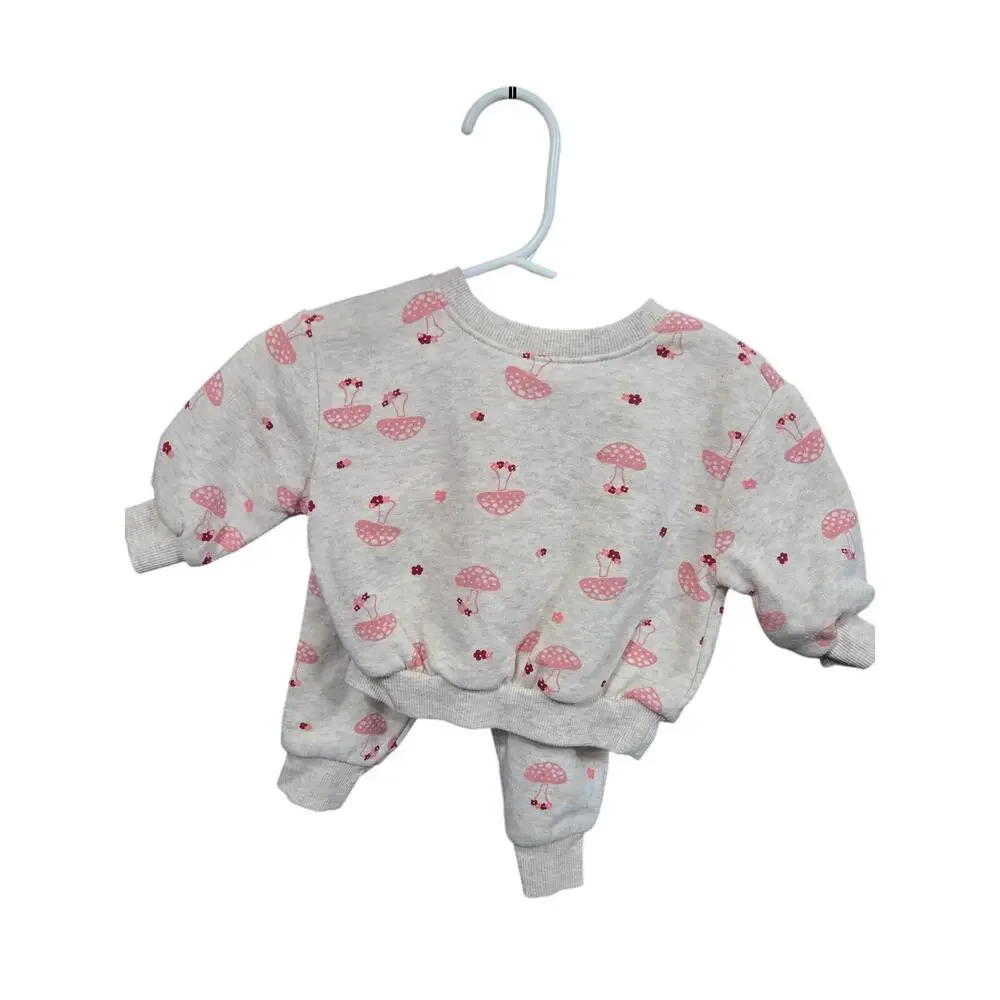 Cream Mushroom Sweatsuit - Old Navy - 0-3mo